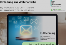 Webinar „Tschüss Papier – Hallo E-Rechnung“