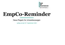 Erinnerung: Ab dem 27. September 2026 gilt die neue EmpCo-Richtlinie