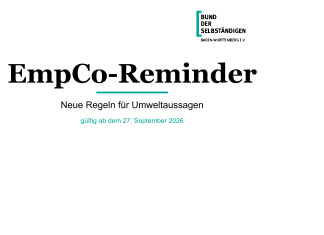 Erinnerung: Ab dem 27. September 2026 gilt die neue EmpCo-Richtlinie